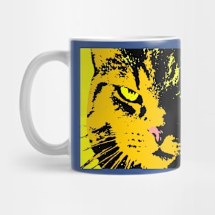 ANGRY CAT POP ART - ORANGE YELLOW BLACK Mug